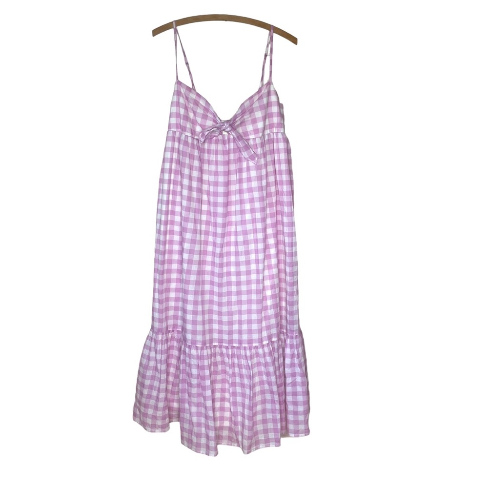 J. Crew Pink Gingham Maxi Dress